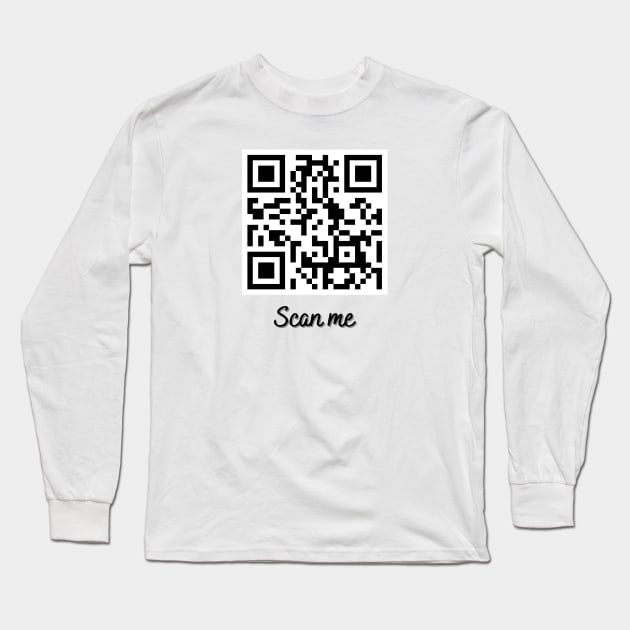 QR Code Design (Scan for Message) Long Sleeve T-Shirt by Primar